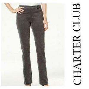 NWT Charter Club Lexington Gray Corduroy Pants 4p